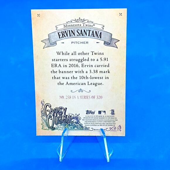 2017 Topps Gypsy Queen - Ervin Santana #258 - Picture 5 of 5